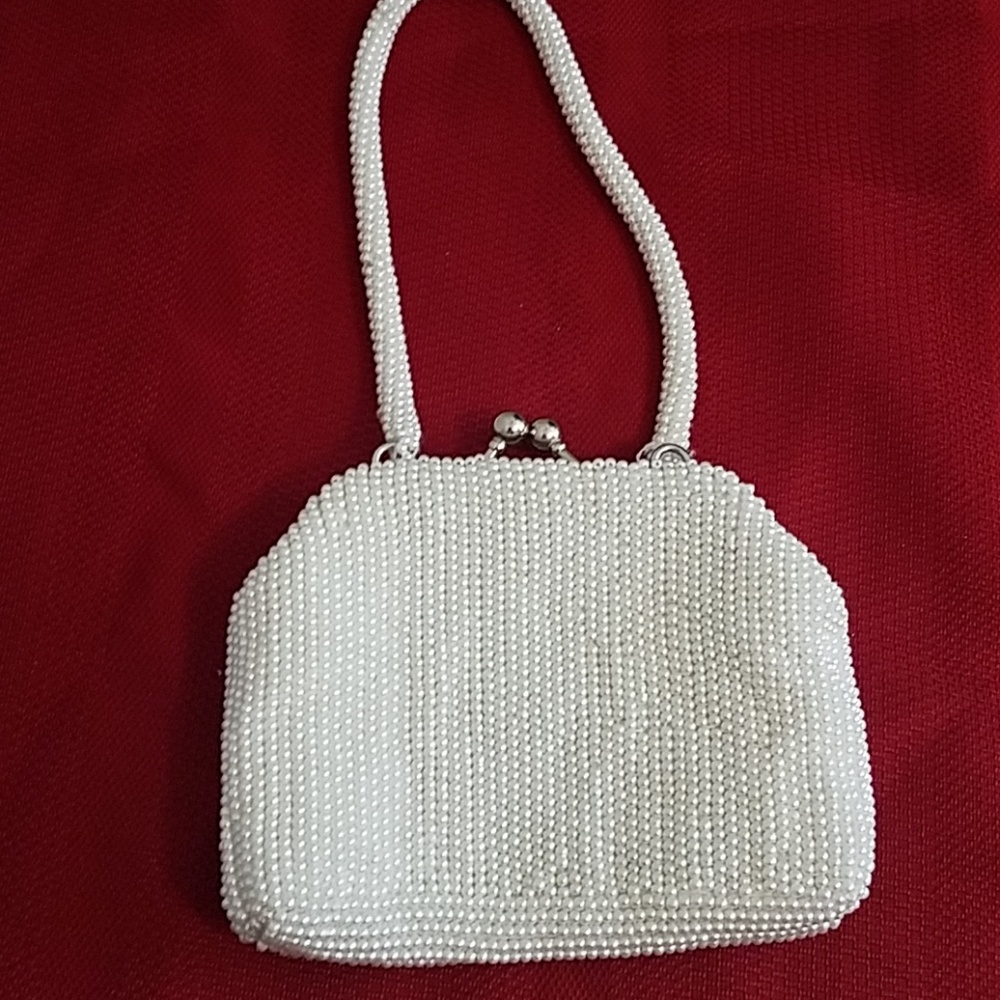 Pearl beaded evening bag